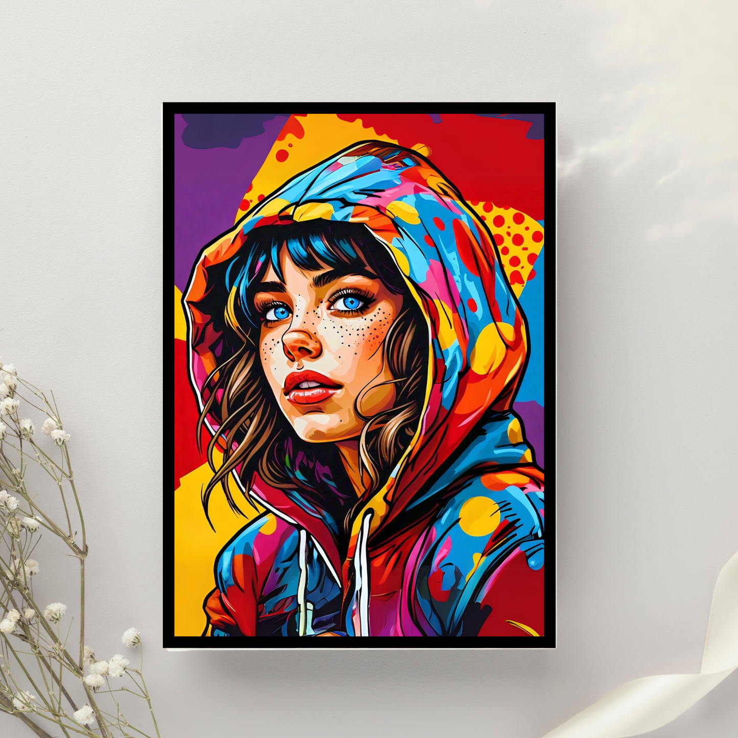 Rebel Heart - Hoodie-Clad Woman Portrait Art
