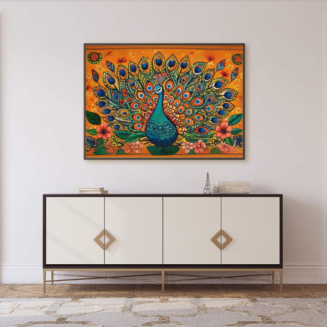 Peacock Motif - Representing beauty and pride - Indian Folk Artwork