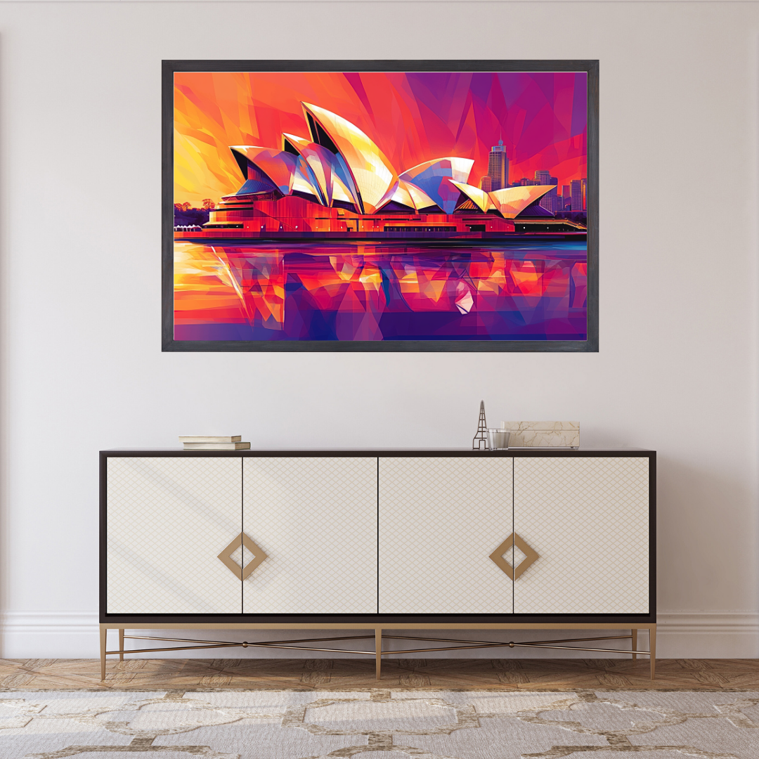 Sydney Opera House: Vibrant colors, sail-like design, and harbor views -Landscapes