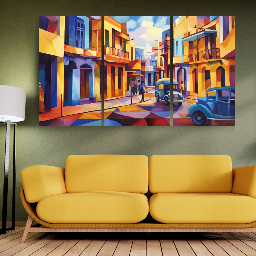 Indian Street Scene 2: Vibrant colors, bustling energy - Cityscapes