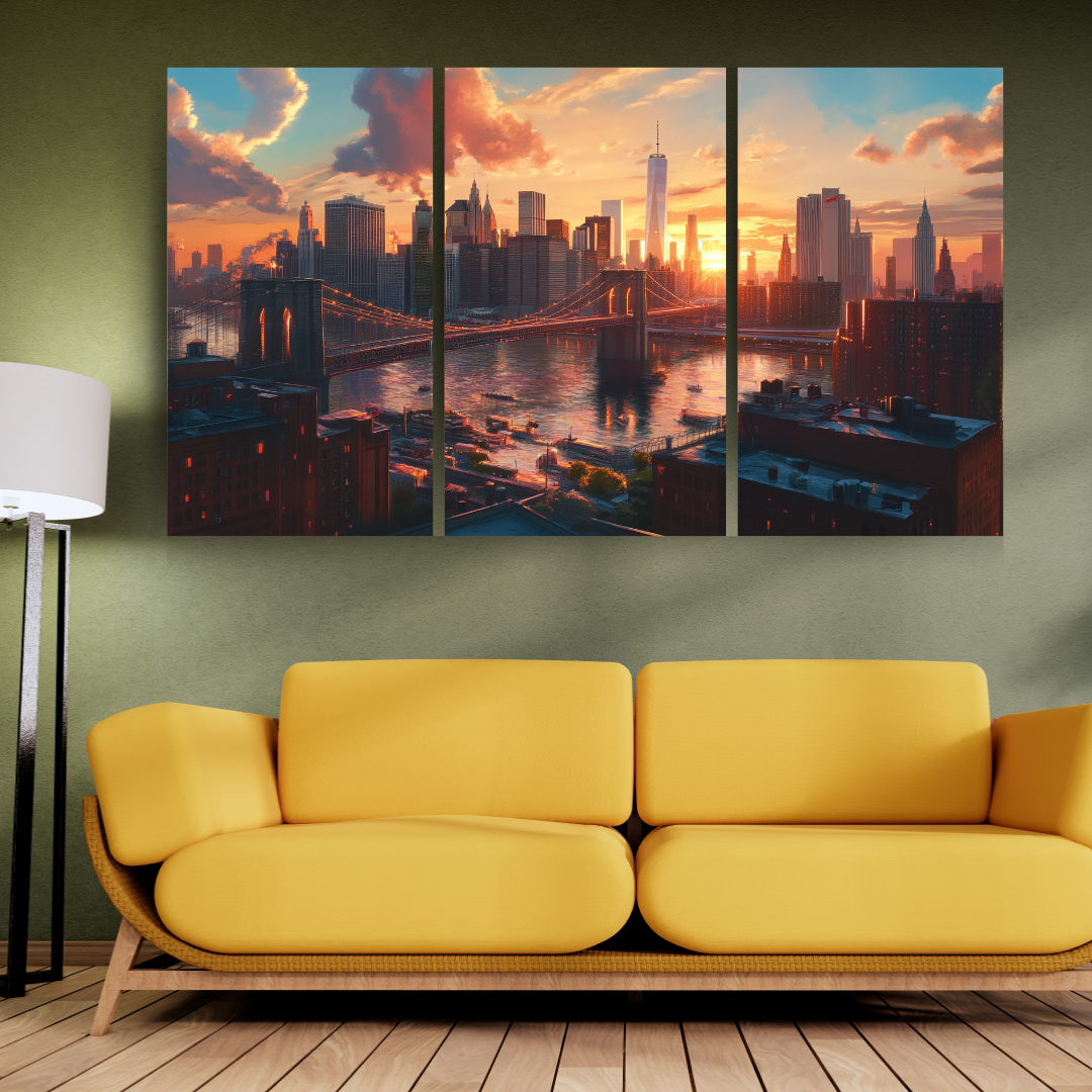 New York Sunset: Skyscrapers, Brooklyn Bridge, and vibrant energy - Cityscapes