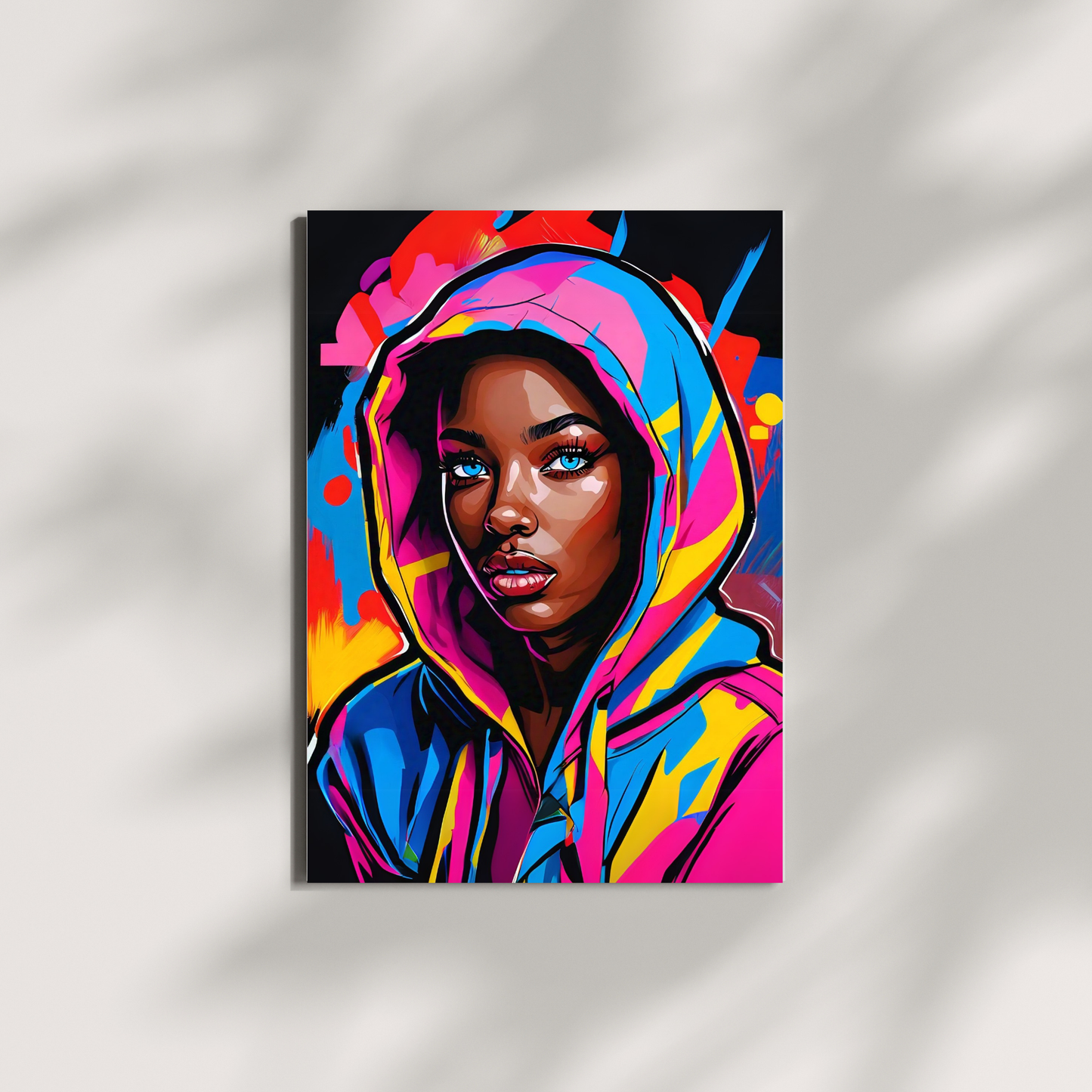 Midnight Muse - Hoodie-Clad Woman Portrait Painting, Inspired by the Night