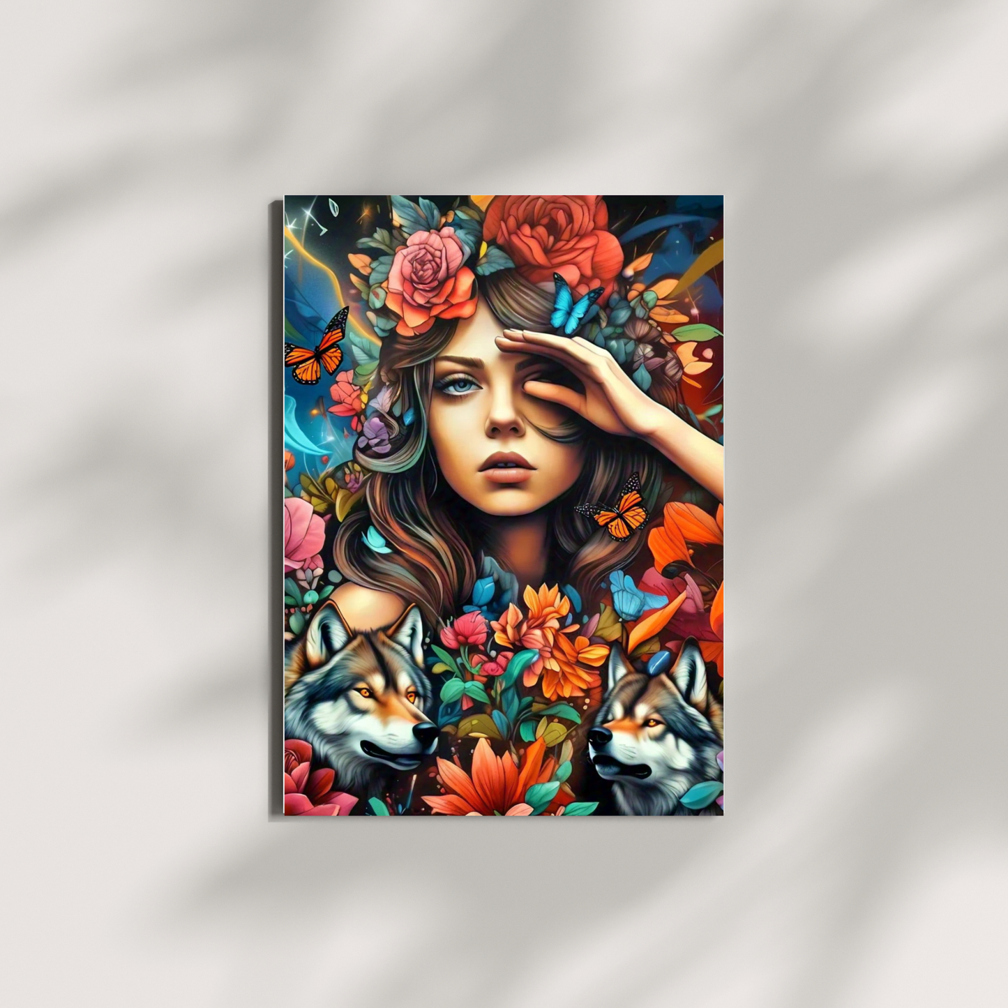 Freedom - Wolf Spirit Woman Portrait Art