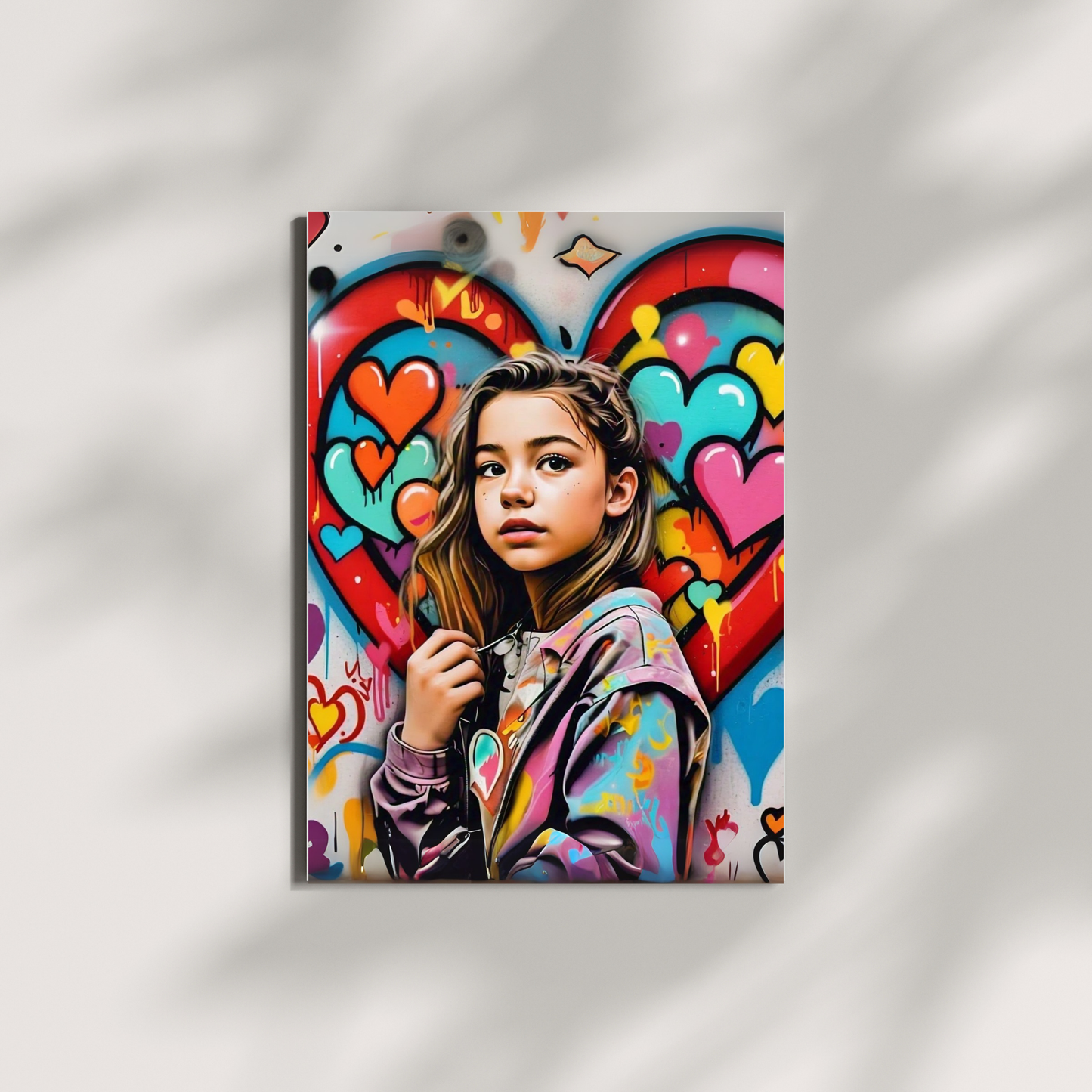 A Symphony of Hearts - Girl Portrait Art