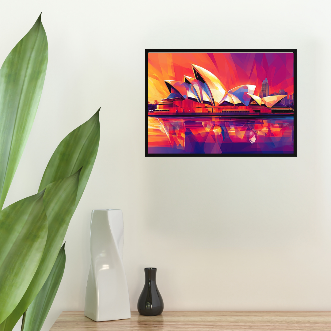 Sydney Opera House: Vibrant colors, sail-like design, and harbor views -Landscapes