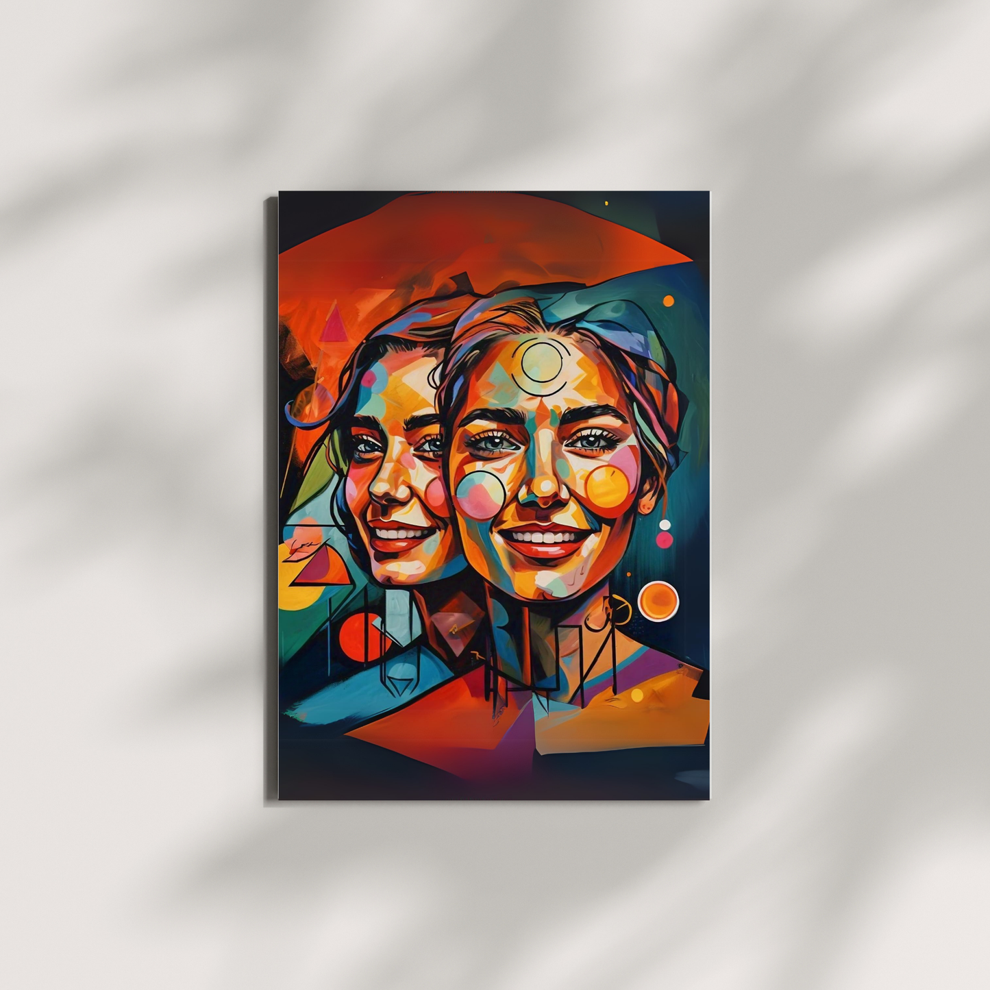 Twin Flames - Face Portrait Art, Representing Spiritual Connection