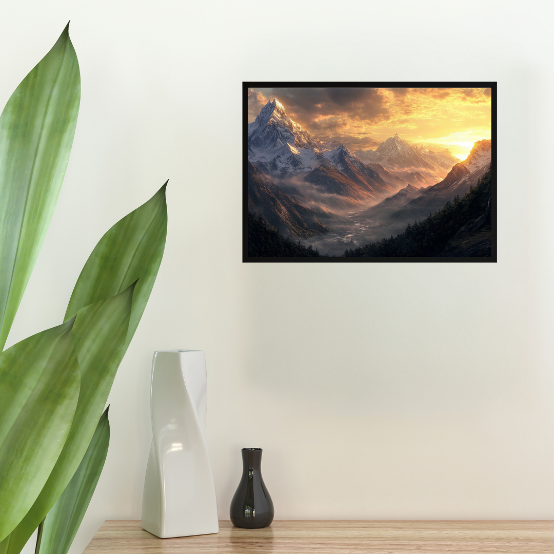 Himalayan Series: Snow-capped Mountains, Golden light, and Misty atmosphere - Landscapes
