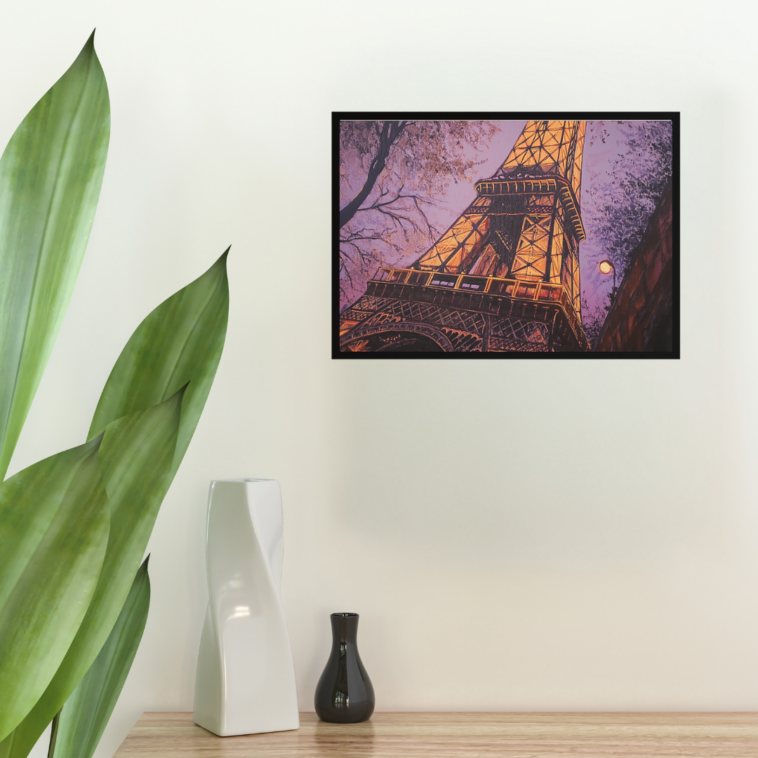 Eiffel Tower at Twilight: Soft colors, city lights, and iron latticework - Cityscapes