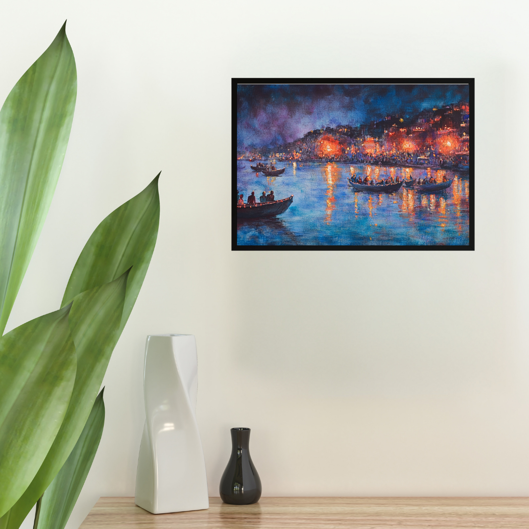 Ganga Ghat: Vibrant colors, sacred Ganges River, and spiritual energy - Landscapes