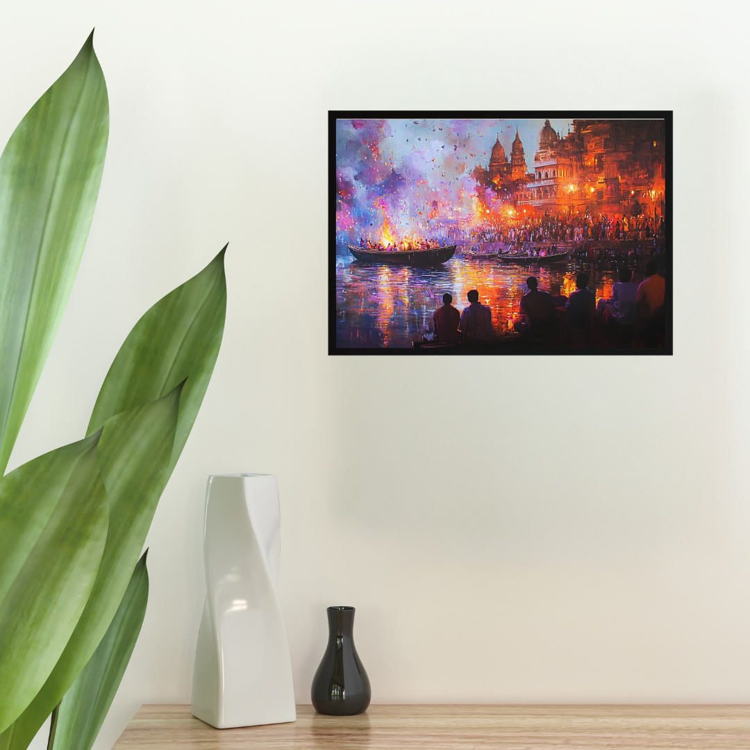 Ganga Aarti in Varanasi: Vibrant colors, sacred Ganges River, and spiritual energy - Landscapes