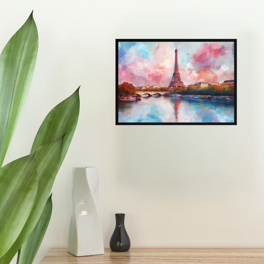 Parisian Dreams: Soft colors, Eiffel Tower, and Seine River - Cityscapes