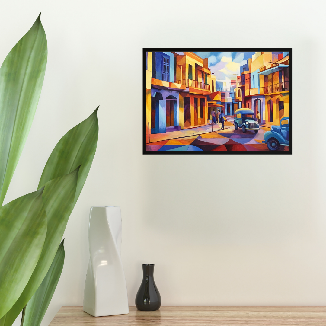 Indian Street Scene 2: Vibrant colors, bustling energy - Cityscapes