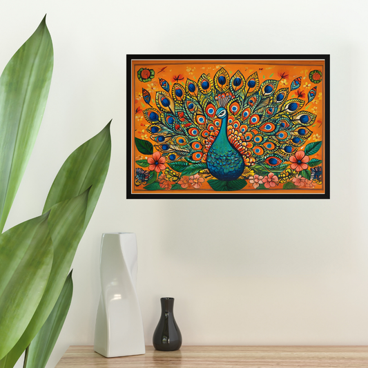 Peacock Motif -  Representing beauty and pride - Indian Folk Artwork