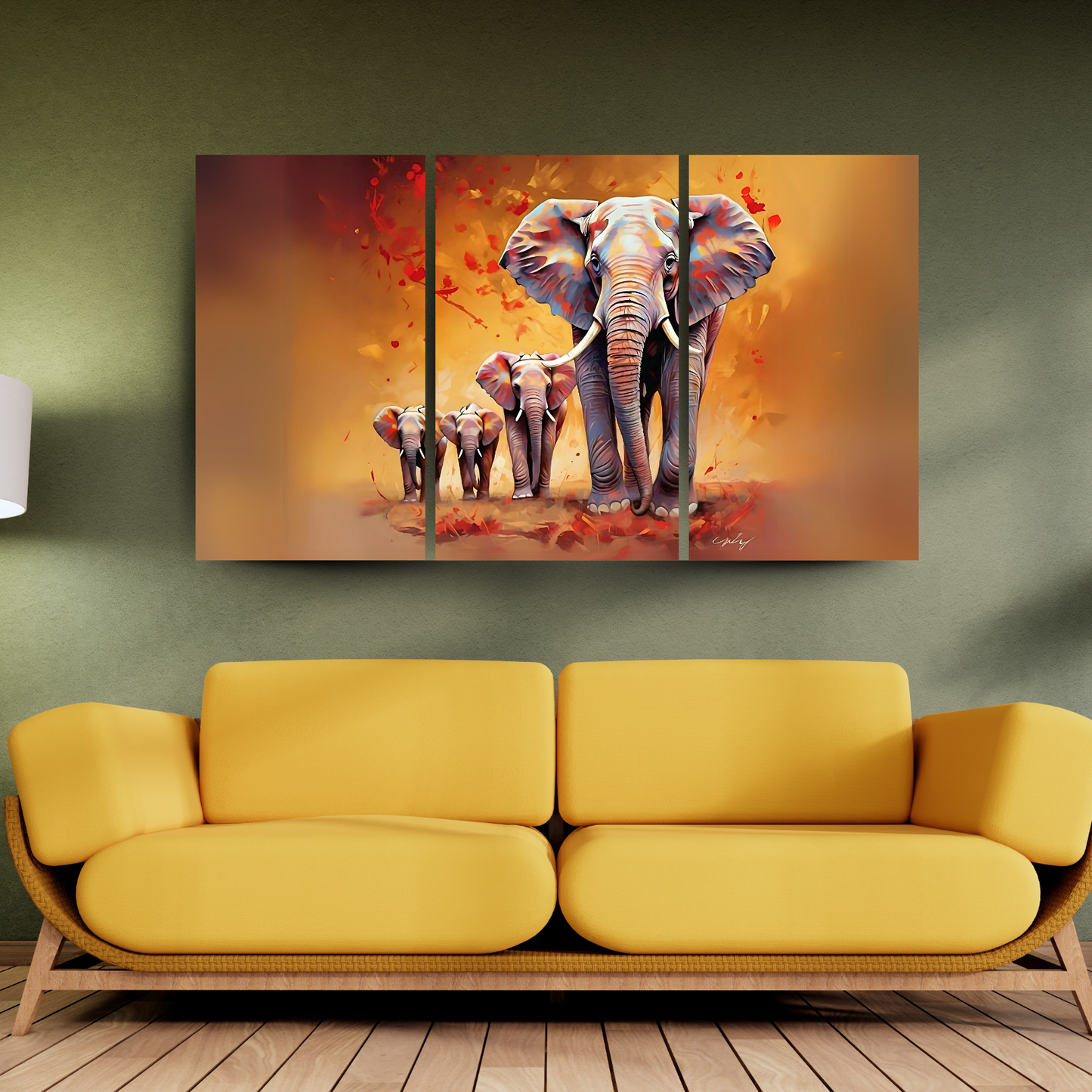 Elephant Family - Vastu Inspired Art