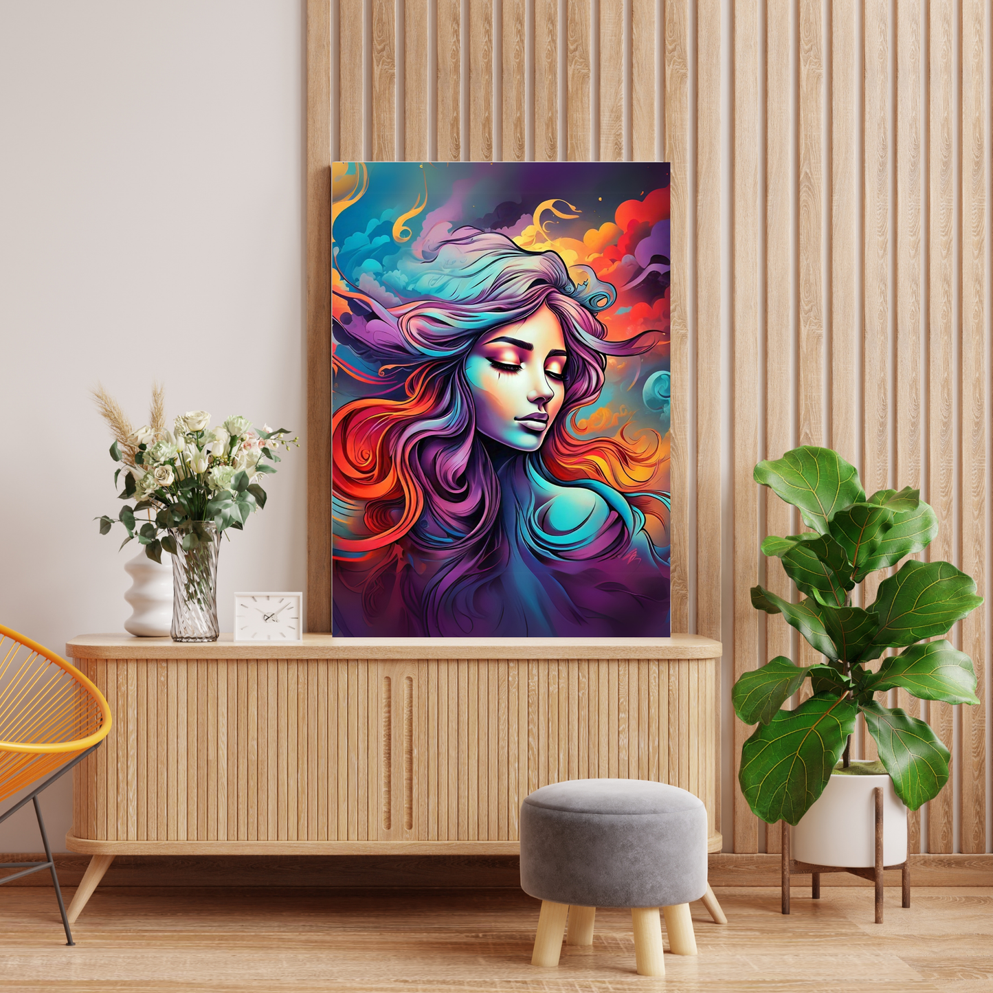 Goddess Glow - Vibrant Woman Portrait Painting