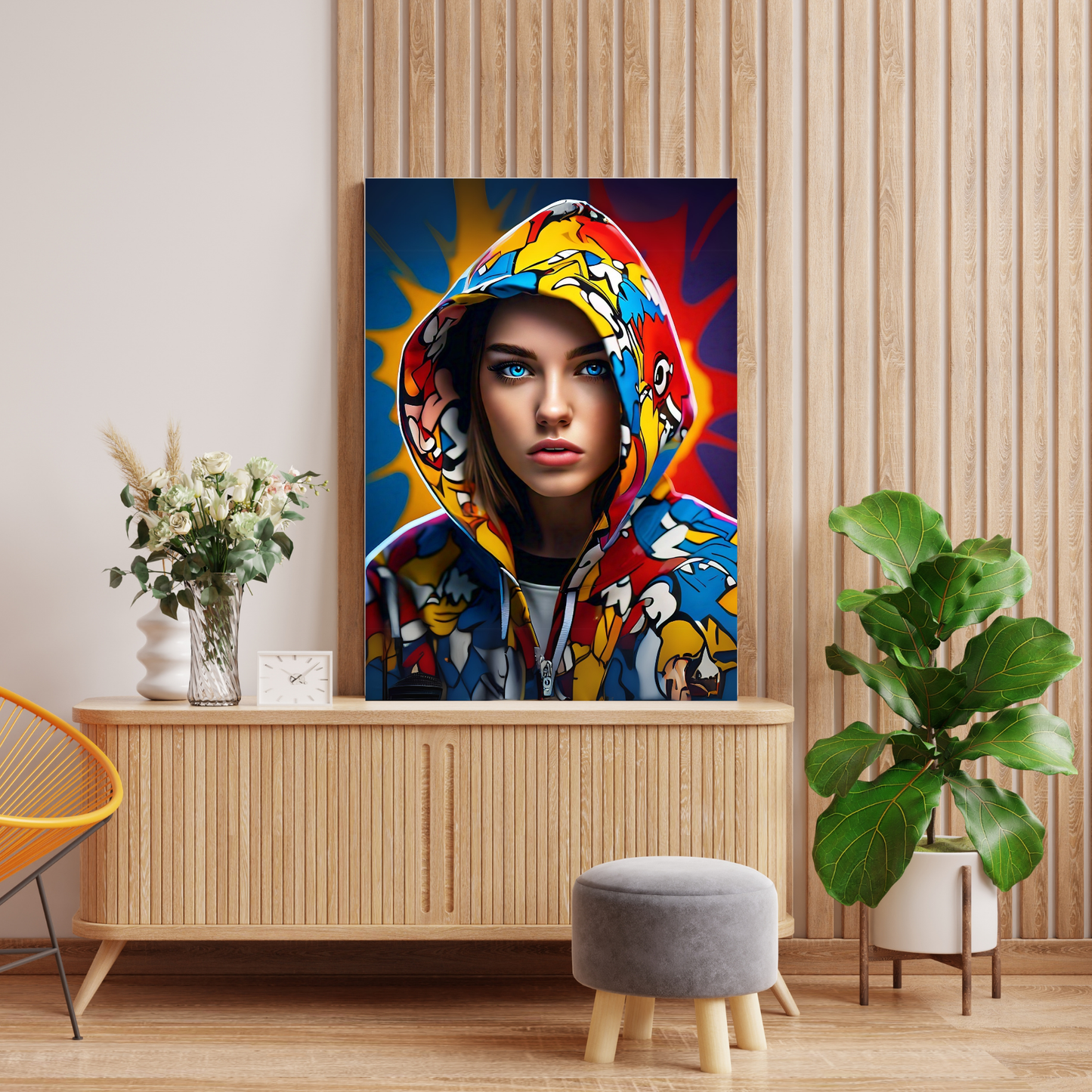 The Hoodie Revolution - Hoodie-Wearing Woman Portrait Art