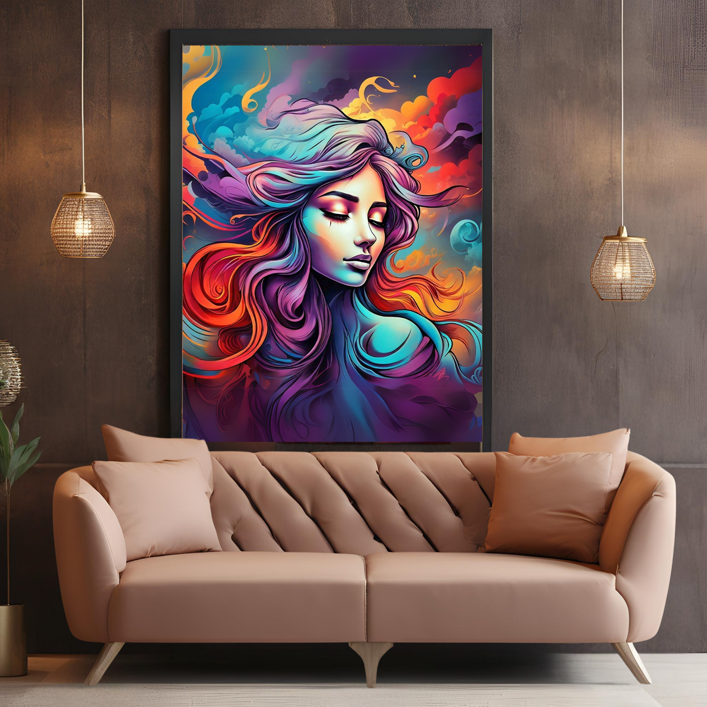 Goddess Glow - Vibrant Woman Portrait Painting