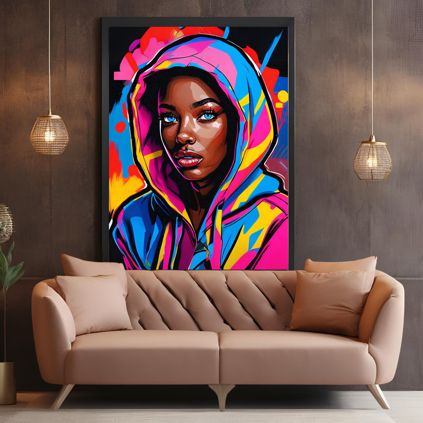 Midnight Muse - Hoodie-Clad Woman Portrait Painting, Inspired by the Night