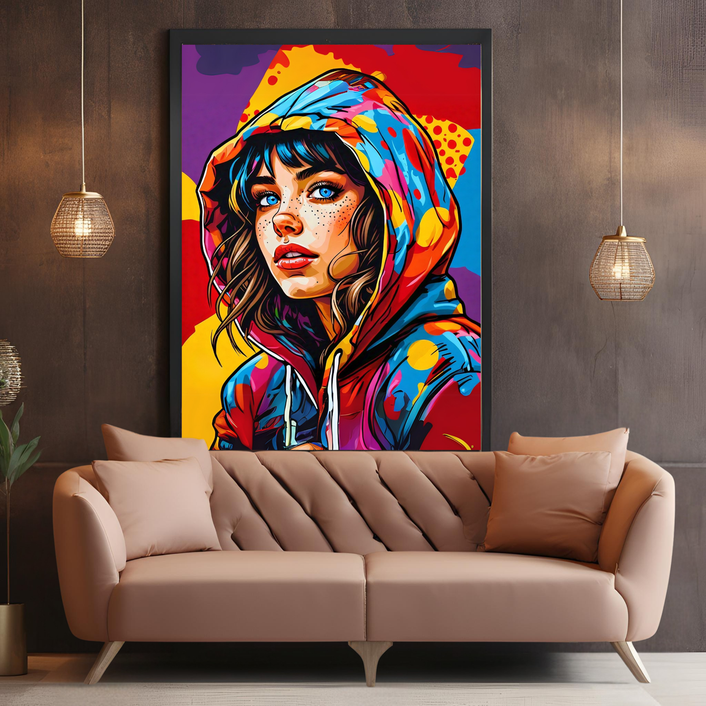 Rebel Heart - Hoodie-Clad Woman Portrait Art