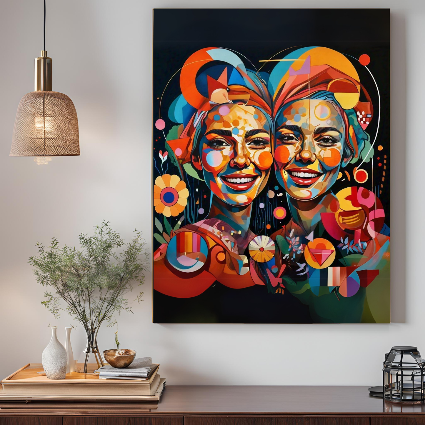 Duality of Soul - Two Faces, One Spirit Portrait Art