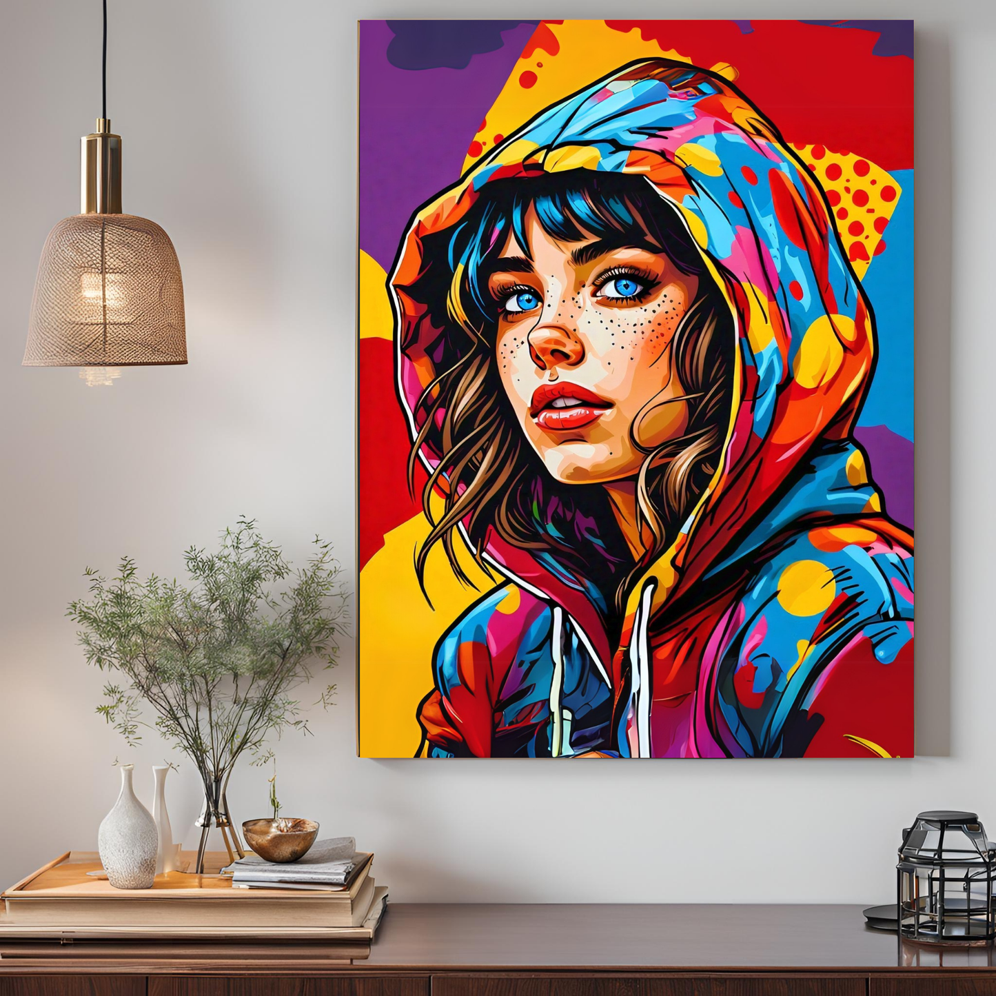 Rebel Heart - Hoodie-Clad Woman Portrait Art