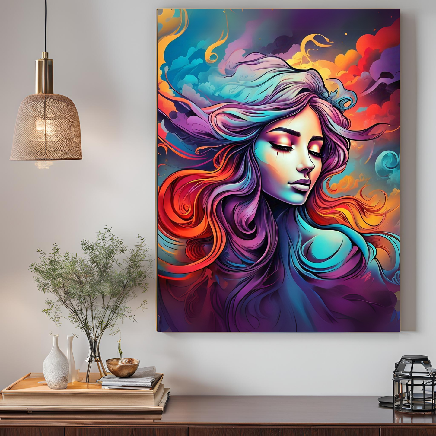 Goddess Glow - Vibrant Woman Portrait Painting
