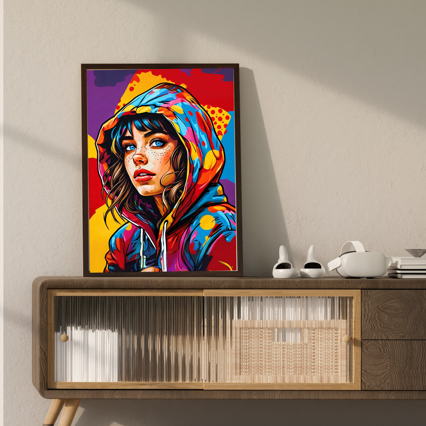 Rebel Heart - Hoodie-Clad Woman Portrait Art