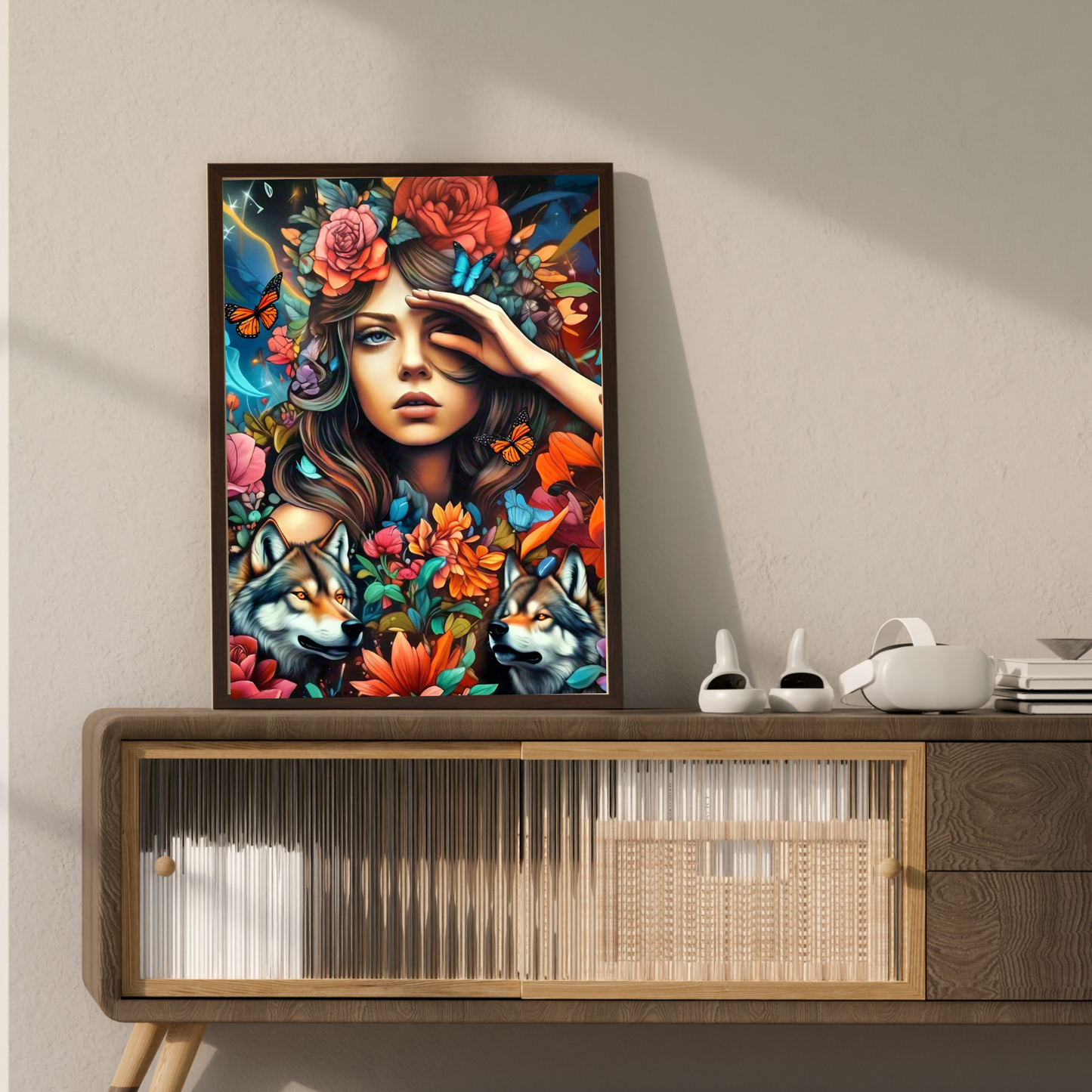 Freedom - Wolf Spirit Woman Portrait Art