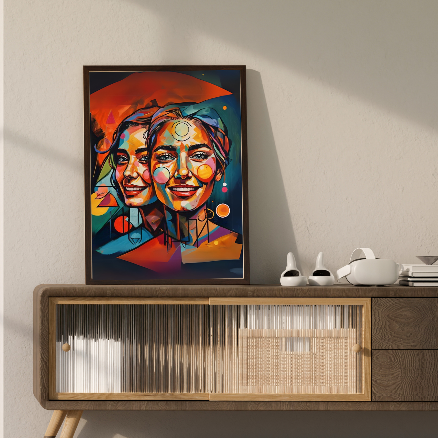 Twin Flames - Face Portrait Art, Representing Spiritual Connection