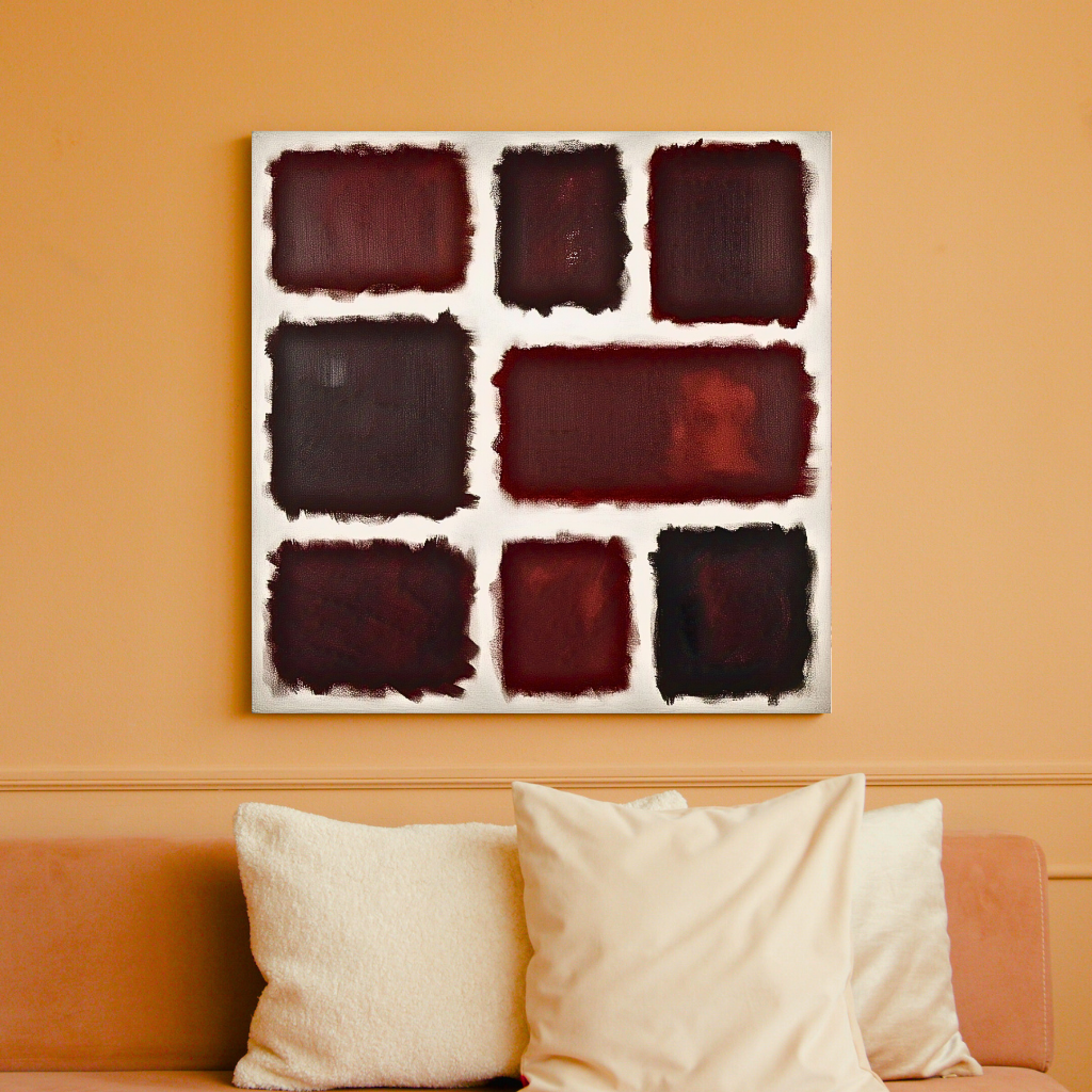 Eight Darks in White - Abstract Art