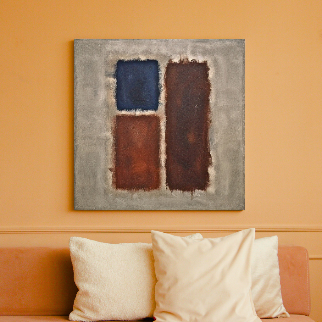 Nocturnal Bloom (Inspired by No. 61 (Rust and Blue)) - Abstract Art