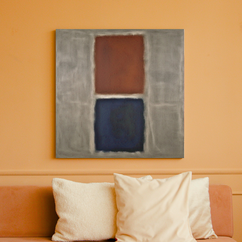 Blue Ember Glow (Inspired by No. 61 (Rust and Blue)) - Abstract Art