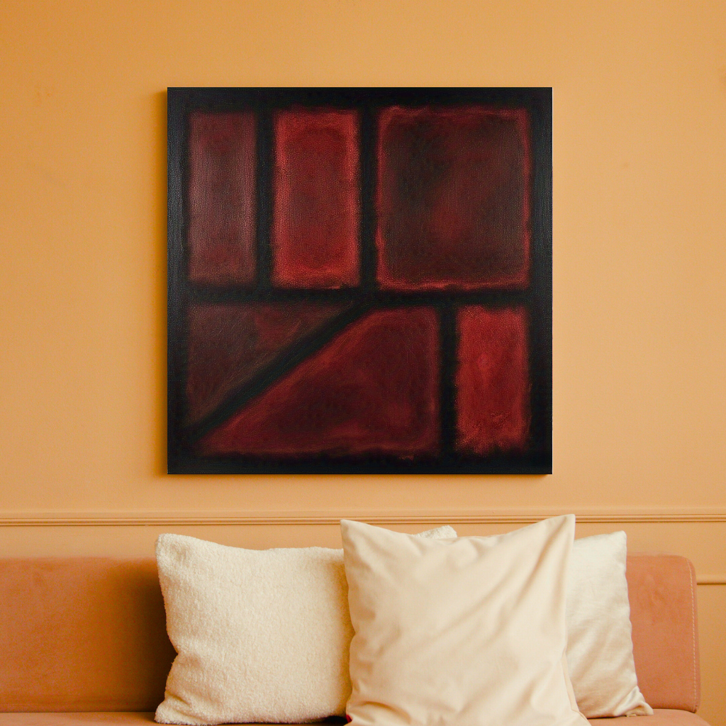 Seven Darks in Red- Abstract Art