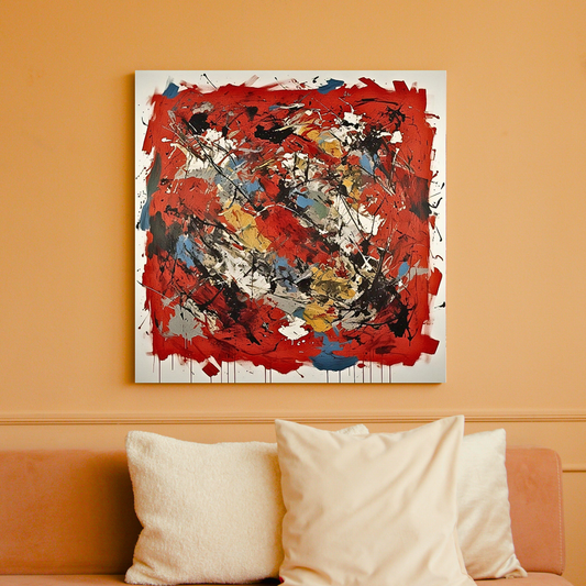 Crimson Cadence (Inspired by Indian Red Ground) -  Abstract Art