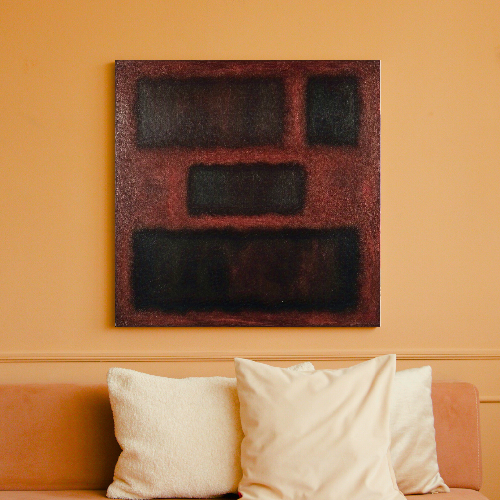 Four Darks in Red- Abstract Art