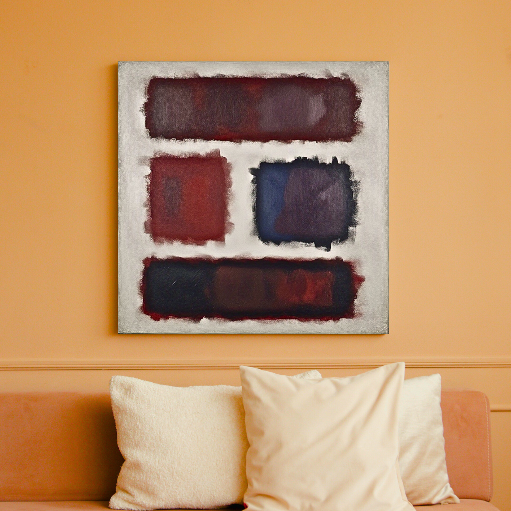 Four Darks in White - Abstract Art