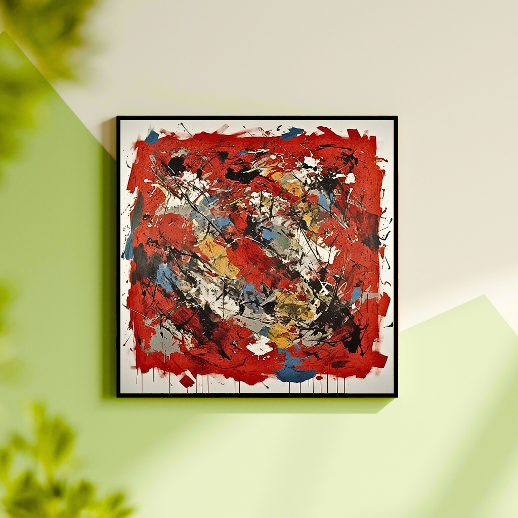 Crimson Cadence (Inspired by Indian Red Ground) - Abstract Art