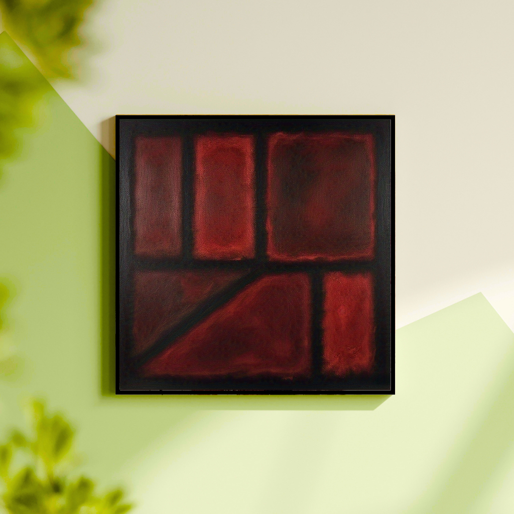 Seven Darks in Red- Abstract Art