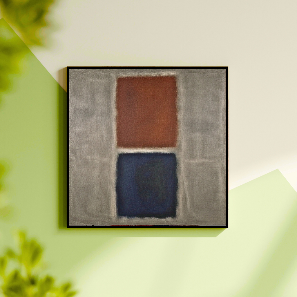 Blue Ember Glow (Inspired by No. 61 (Rust and Blue)) - Abstract Art