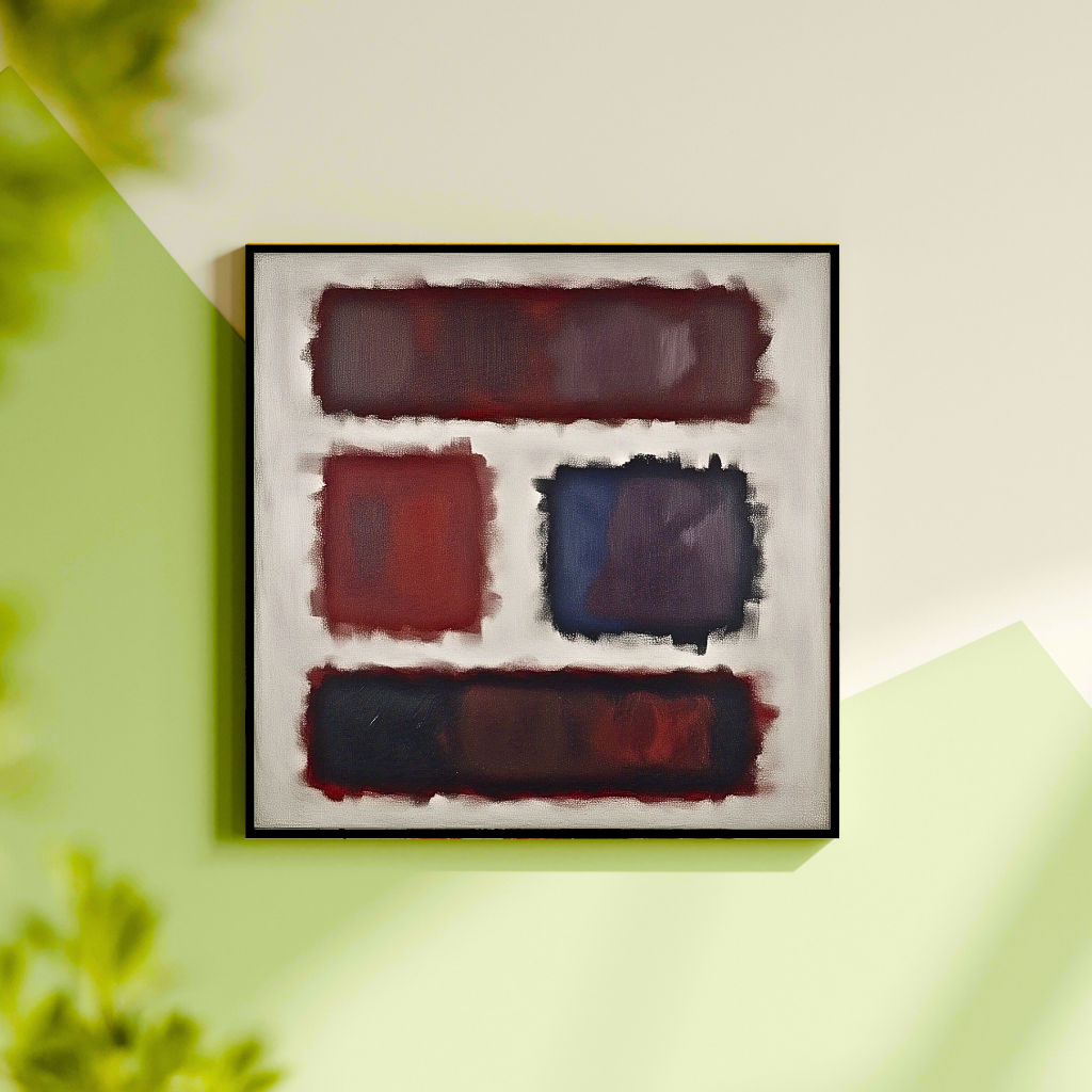 Four Darks in White - Abstract Art
