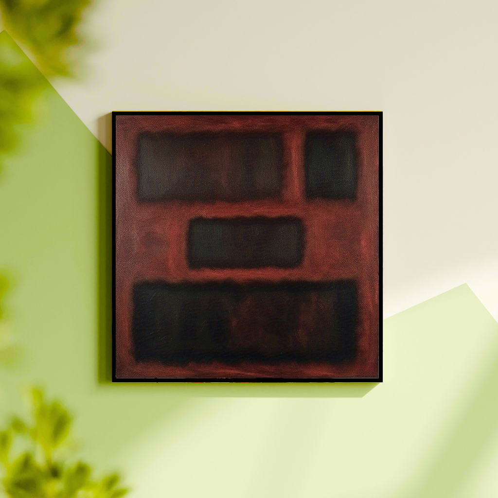 Four Darks in Red- Abstract Art