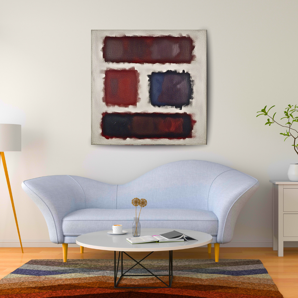 Four Darks in White - Abstract Art