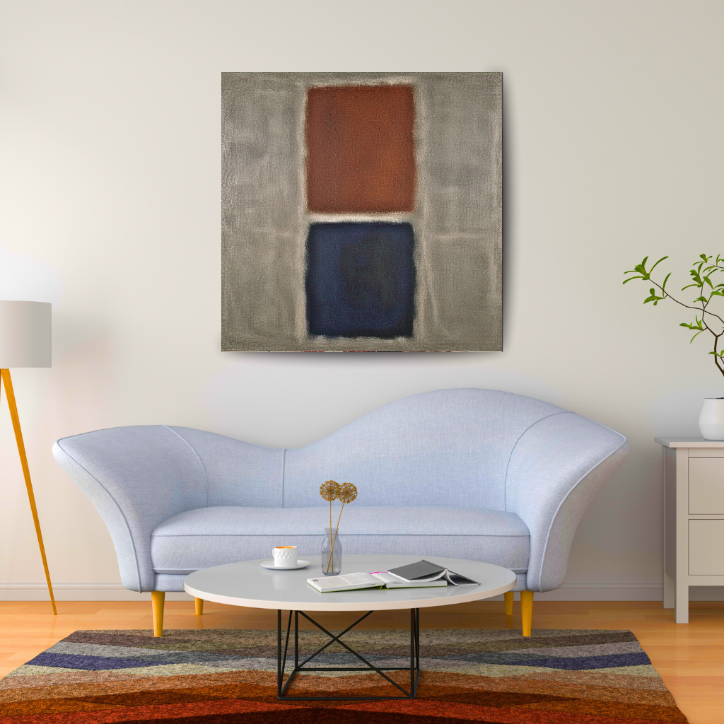 Blue Ember Glow (Inspired by No. 61 (Rust and Blue)) - Abstract Art