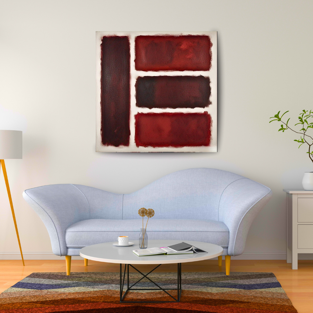 Four Darks in White II - Abstract Art