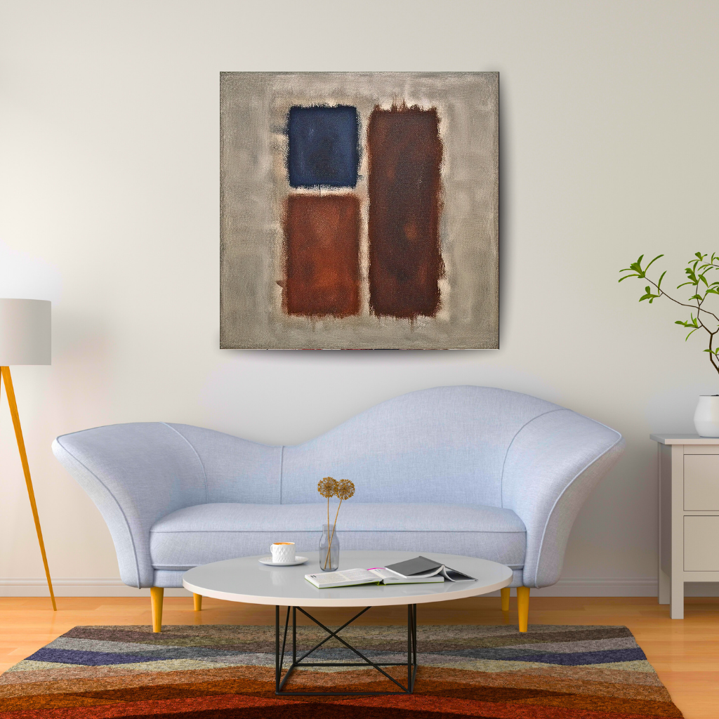 Nocturnal Bloom (Inspired by No. 61 (Rust and Blue)) - Abstract Art