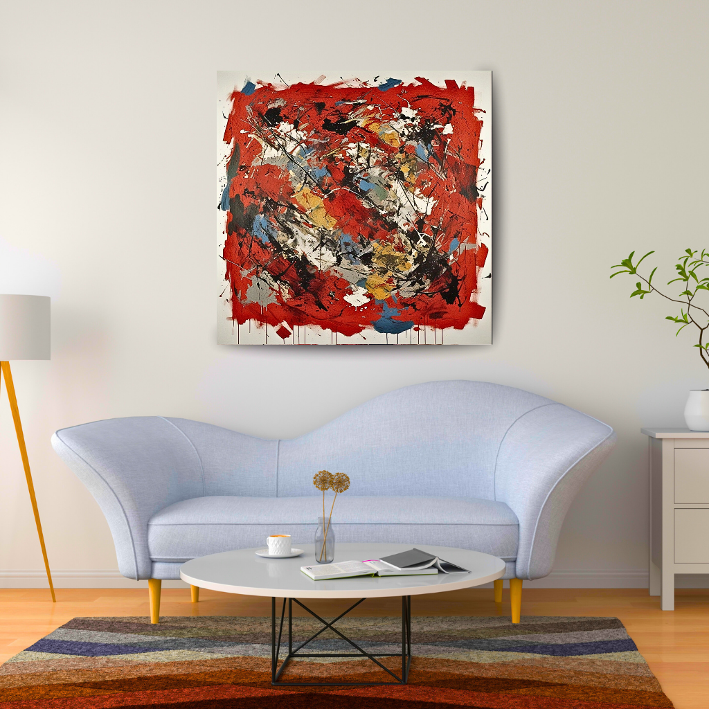 Crimson Cadence (Inspired by Indian Red Ground) - Abstract Art