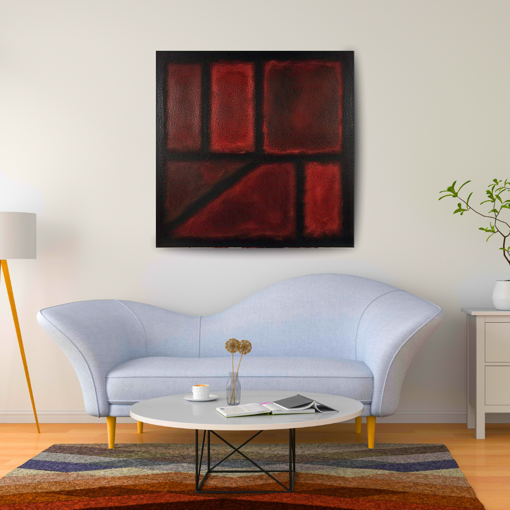 Seven Darks in Red- Abstract Art