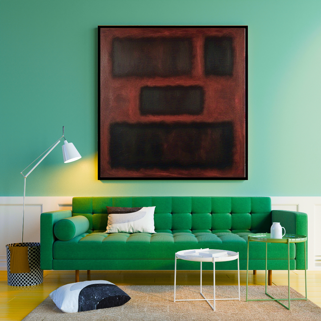 Four Darks in Red- Abstract Art