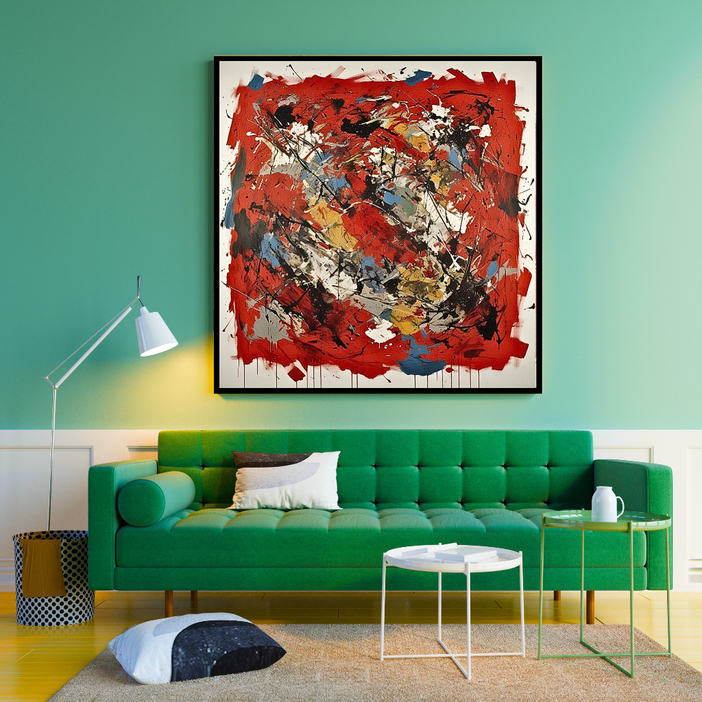 Crimson Cadence (Inspired by Indian Red Ground) - Abstract Art