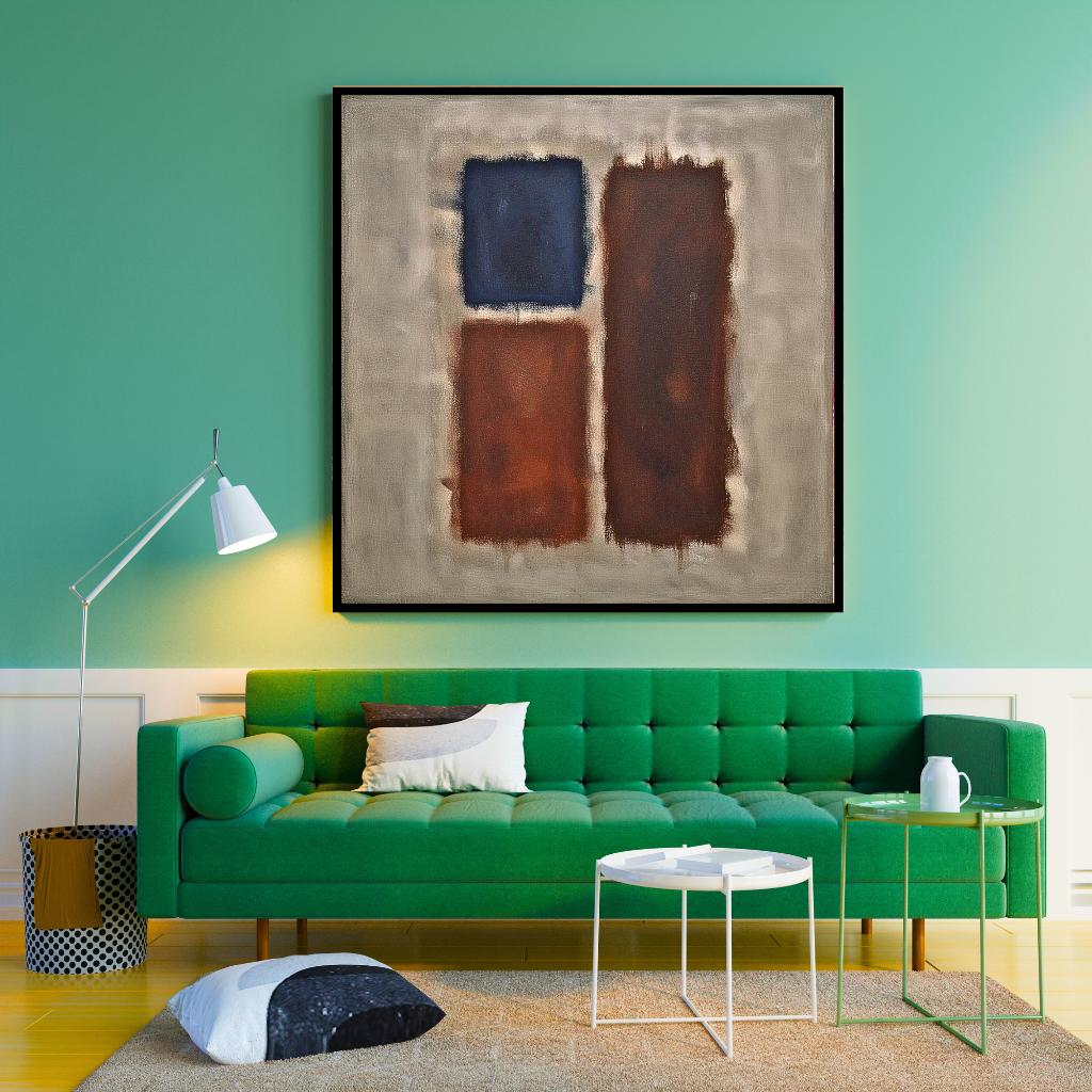 Nocturnal Bloom (Inspired by No. 61 (Rust and Blue)) - Abstract Art